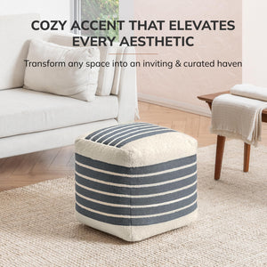 Square Cotton Pouf Ottoman Footrest