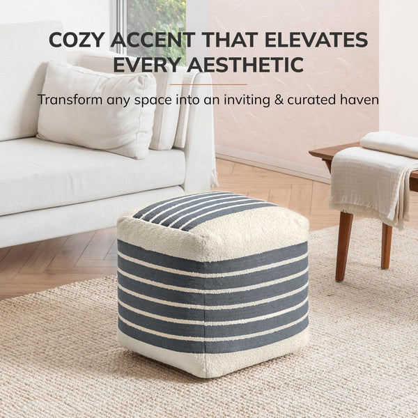 Square Cotton Pouf Ottoman Footrest