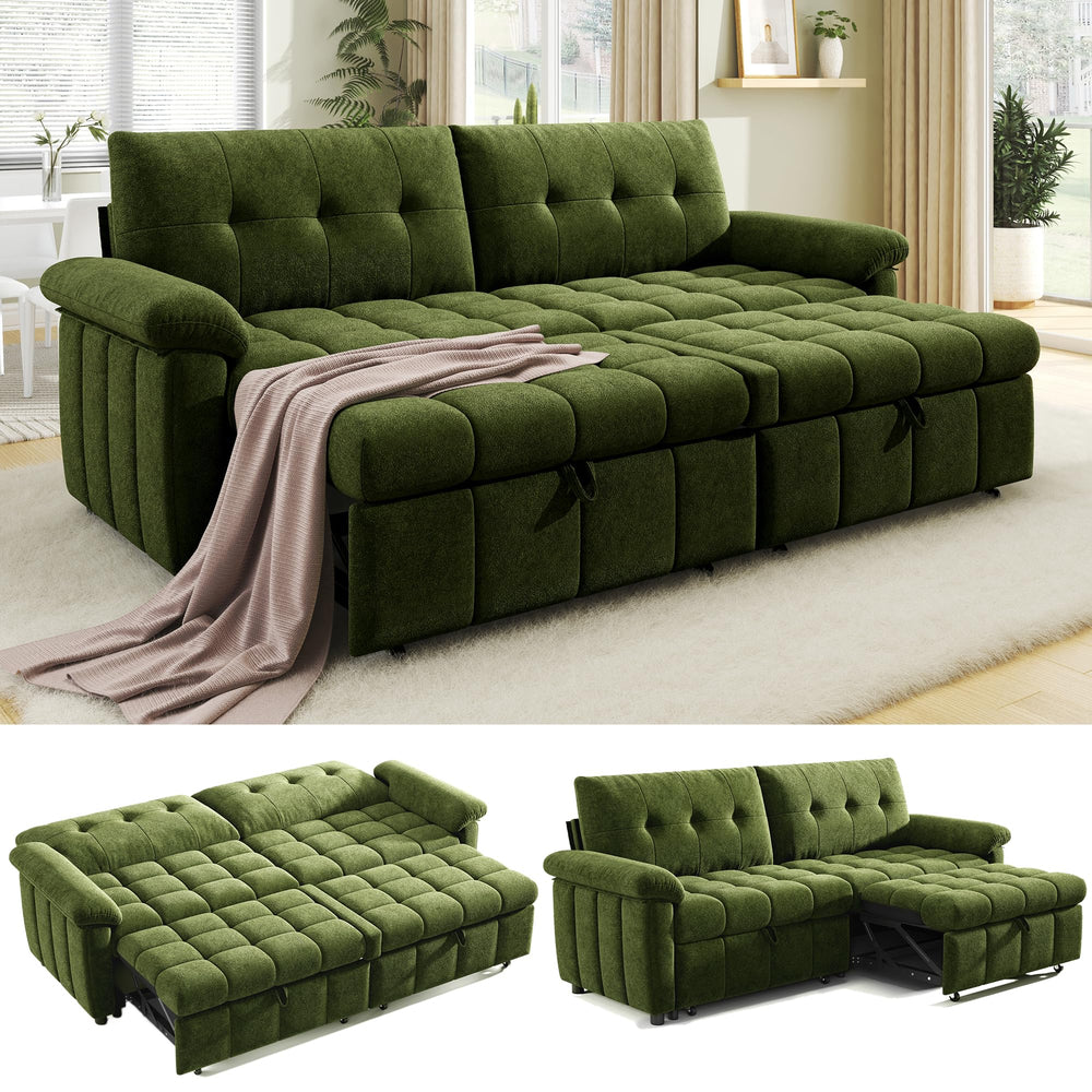 4-in-1 Convertible Sofa Bed with Adjustable Backrest