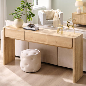 63" Farmhouse Console Table with 3 Drawers