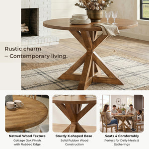 5-Piece Round Dining Table Set with 4 Chairs
