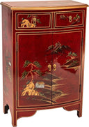 Chinese Lacquer Storage Cabinet with Mother of Pearl Inlay