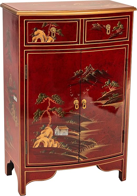 Chinese Lacquer Storage Cabinet with Mother of Pearl Inlay