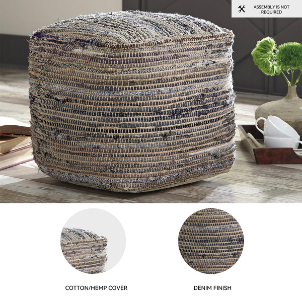 Cotton & Hemp Square Pouf Ottoman