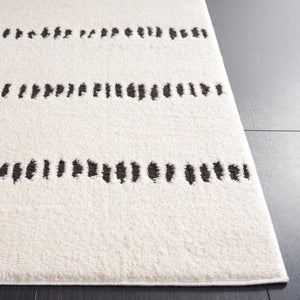 Ivory & Black Geometric Area Rug – 10' x 14' Rectangular