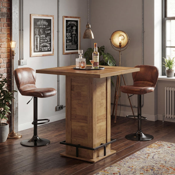 Square Bar Height Pub Table with Footrest