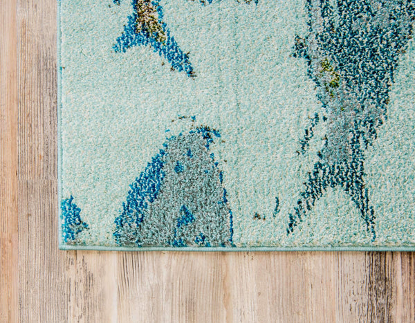 Coastal Marine Area Rug – Light Blue, Multiple Sizes