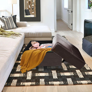 Foldable Storage Ottoman with Hidden Storage