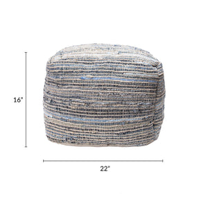 Knitted Cotton Jute Ottoman Pouf