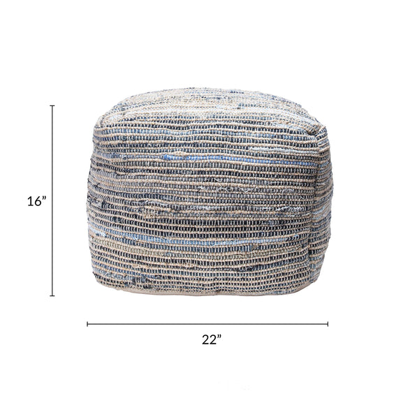 Knitted Cotton Jute Ottoman Pouf