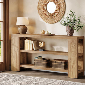 70.9" 3-Tier Console Table with Storage Shelves