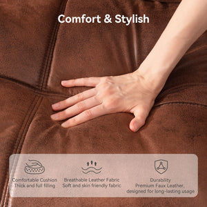 71" Convertible Futon Sofa Bed with Adjustable Backrest & Armrest
