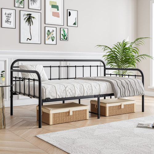Metal Daybed Frame Twin with Steel Slats