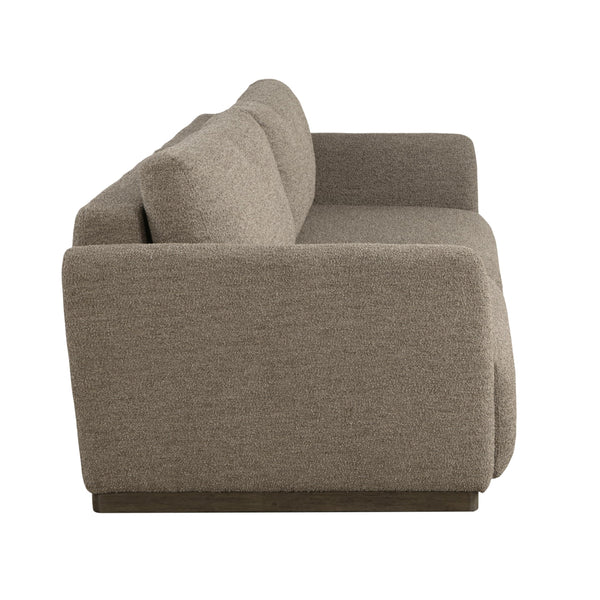 Convertible Sleeper Sofa Queen Size – Boucle Fabric, Wood Legs