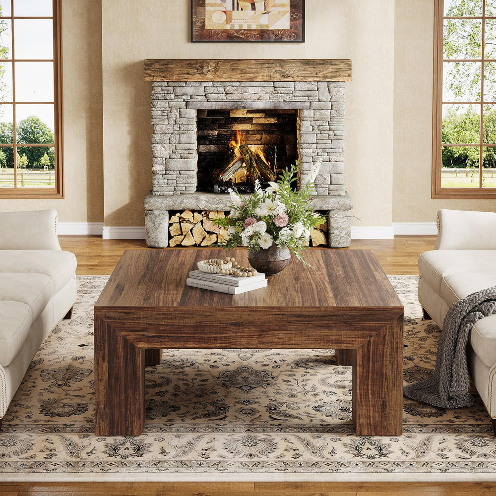 39.4-Inch Square Farmhouse Coffee Table