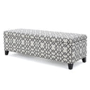 Fabric Storage Ottoman – Grey Geometric Patterned