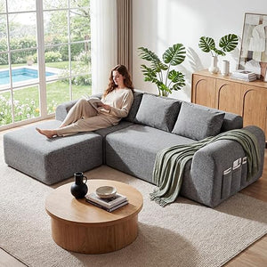 Modular L-Shaped Sectional Sofa with Ottoman