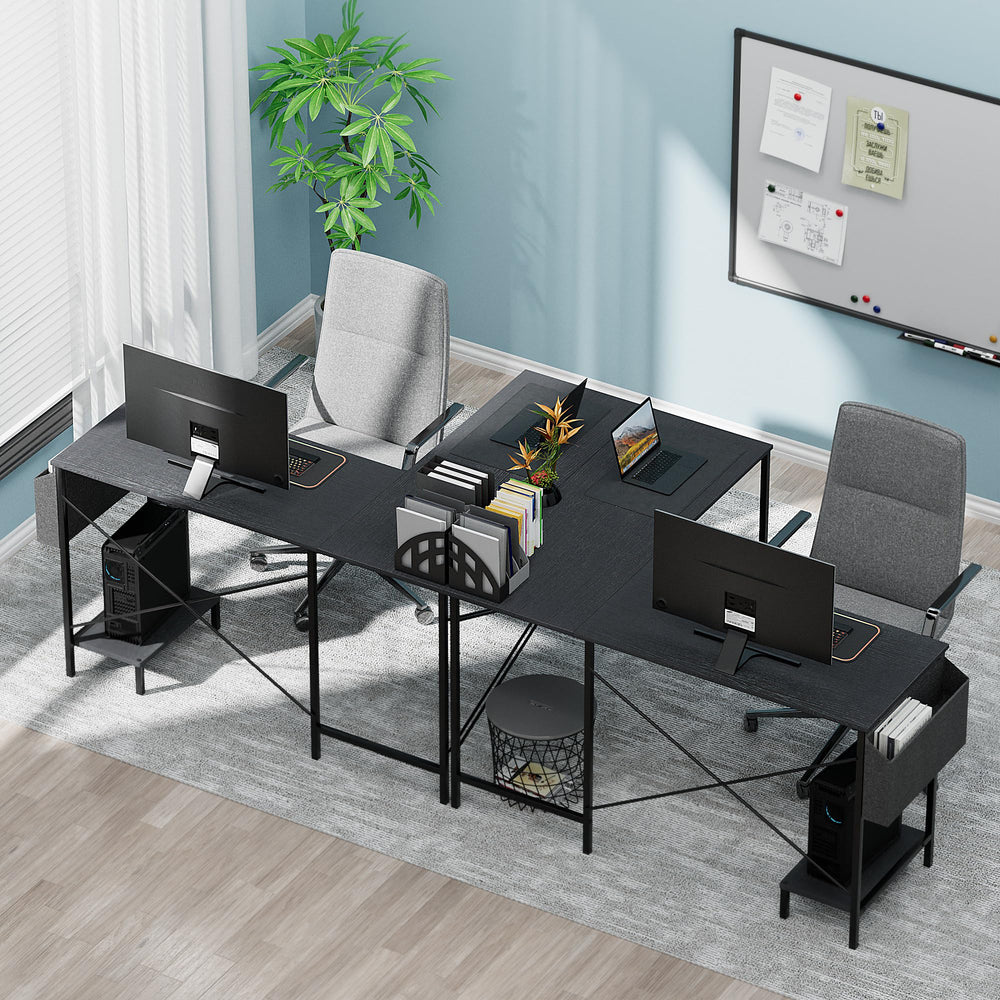L-Shaped Gaming & Home Office Desk with CPU Stand and Side Storage Bag