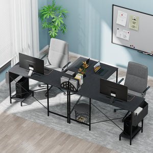 L-Shaped Gaming & Home Office Desk with CPU Stand and Side Storage Bag