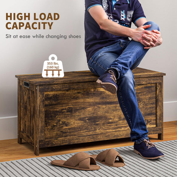 Storage Chest with Safety Hinges & Cut-Out Handles — 39.4"
