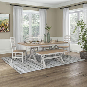 Farmhouse Dining Bench 48" – Antique White