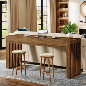 63-Inch Farmhouse Counter Height Bar Table
