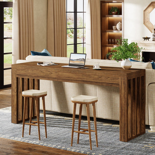 63-Inch Farmhouse Counter Height Bar Table