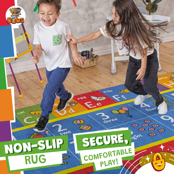 Kids Educational ABC Alphabet Numbers & Shapes Area Rug