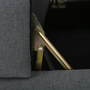 Fabric Storage Loveseat with Hidden Storage - Charcoal