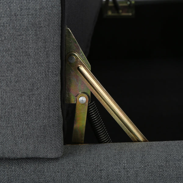 Fabric Storage Loveseat with Hidden Storage - Charcoal