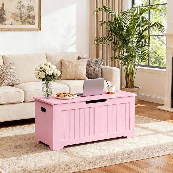 Wooden Storage Chest with Safety Hinges & Storage Bench