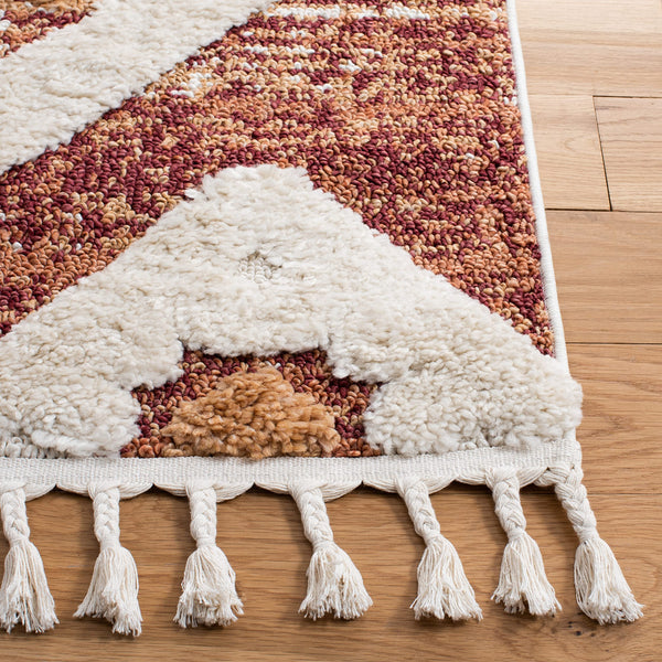 8x10 Moroccan Tassel Shag Area Rug – Boho Diamond Design, Plush Pile, Non-Shedding