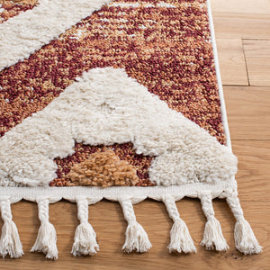 Moroccan Tassel Shag Area Rug 5'3" x 7'6" – Boho Diamond Trellis, Non-Shedding Plush Pile
