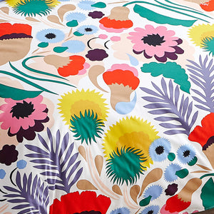 Cotton Floral Duvet Cover Set with Shams