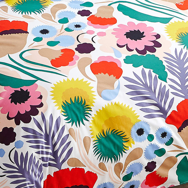 Cotton Floral Duvet Cover Set with Shams