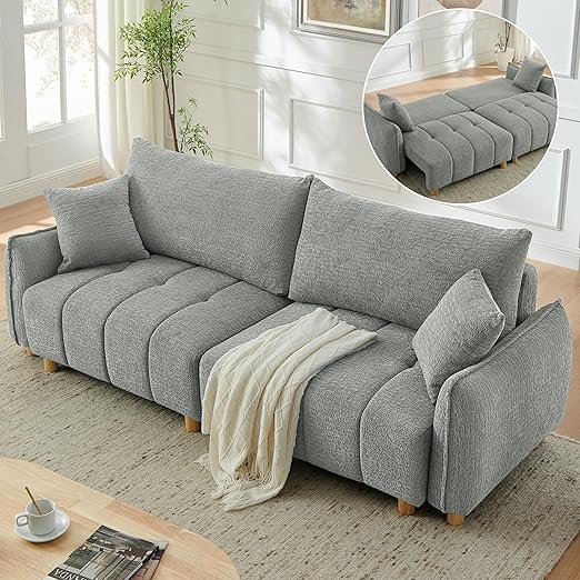 3-Seat Convertible Sleeper Sofa with Storage