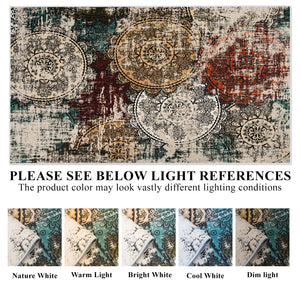 9x12 Abstract Area Rug – Washable, Non-Slip, Low Pile Polyester Carpet