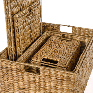 Woven Hyacinth Storage Basket Set of 10