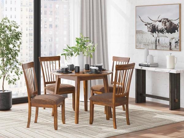 Spindle Back Dining Chairs Set of 2 with Upholstered Microfiber Seat