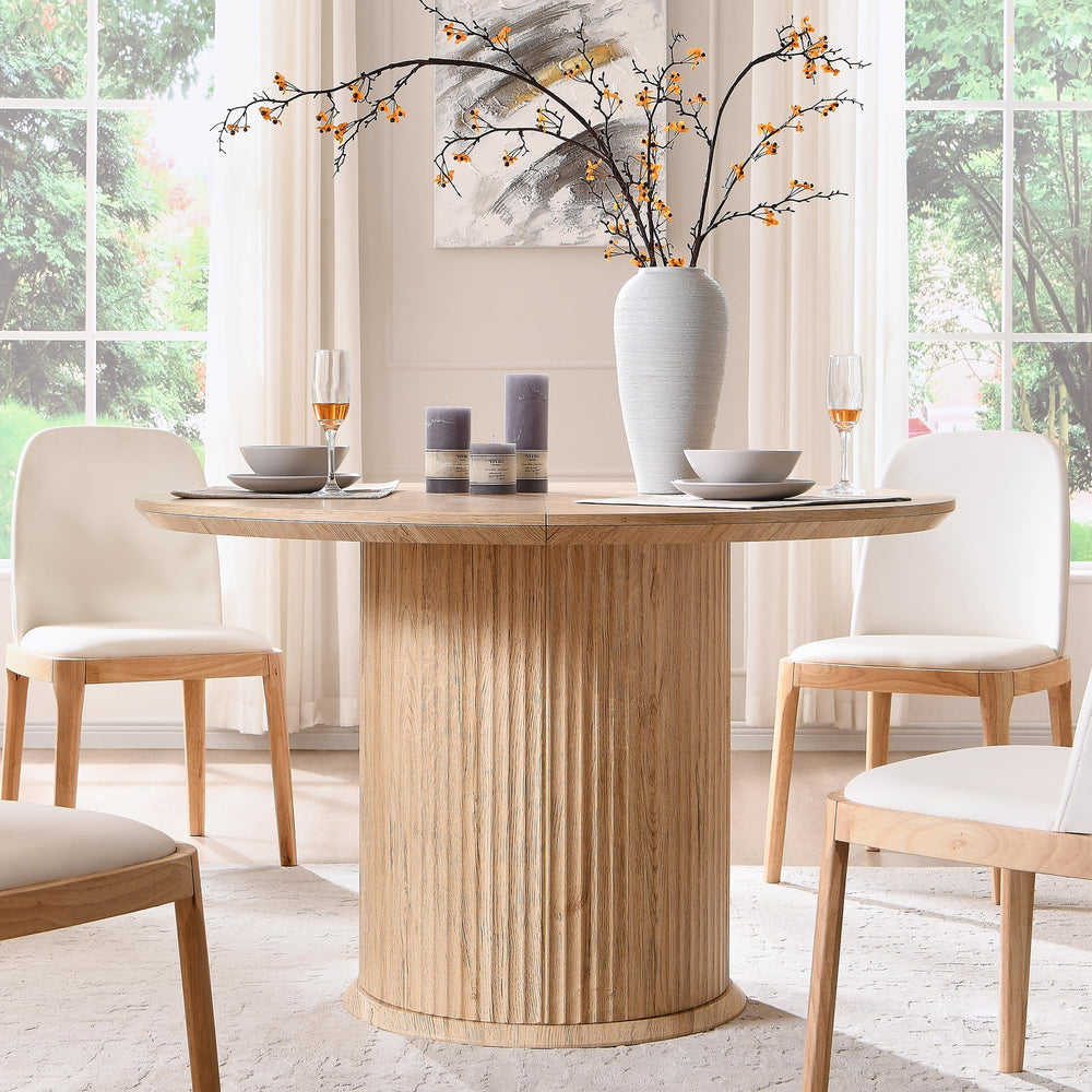47" Round Fluted Pedestal Dining Table