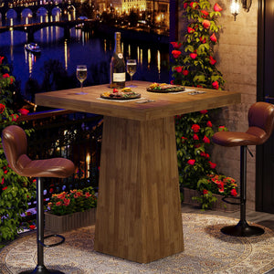 Square Bar Table – 31.5" Industrial Counter Height Pub Table