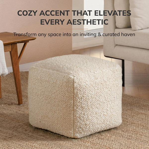 Square Pouf Ottoman Footrest – Decorative Floor Seating