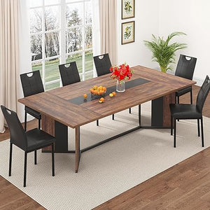 7-Piece Dining Table Set with 6 Upholstered Chairs
