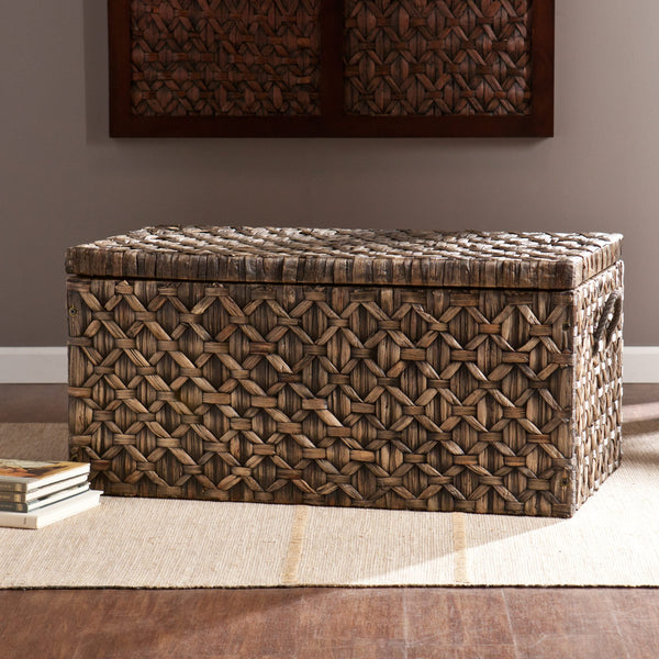 Water Hyacinth Storage Trunk – Blackwashed