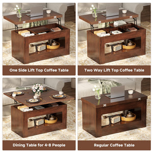 Lift Top Coffee Table 4-in-1 with Storage & Hidden Compartment