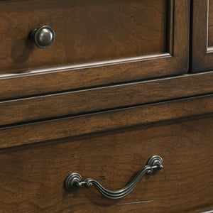Traditional Wood Panel Bedroom Set – Antique Walnut