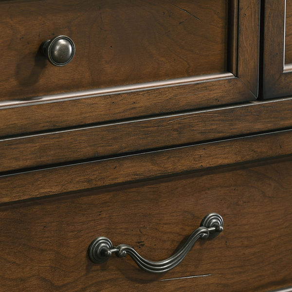 Traditional Wood Panel Bedroom Set – Antique Walnut
