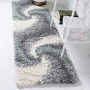 6 Ft Round Shag Area Rug – Abstract Swirl Pattern