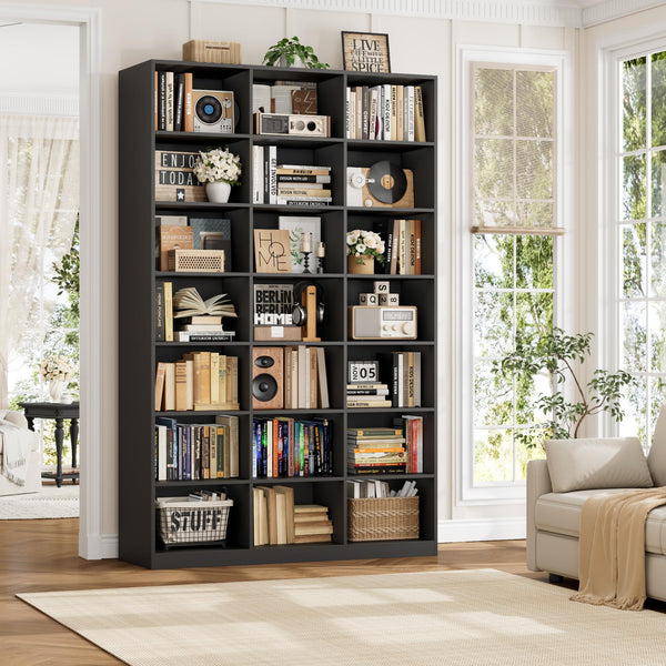 86" Tall 21-Cube Bookshelf – 7-Tier Open Storage Bookcase