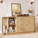 63" Fluted Sideboard Buffet Cabinet with 3 Drawers & 2 Doors